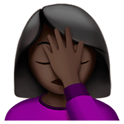 🤦🏿‍♀️ Emoji Mujer Con La Mano En La Frente: Tono De Piel Oscuro en Apple iOS 11.2.