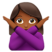 🙅🏾‍♀️ Emoji Frau mit überkreuzten Armen: mitteldunkle Hautfarbe Apple iOS 11.2.