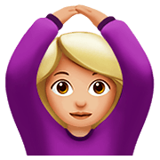 🙆🏼‍♀️ Emoji Frau mit Händen auf dem Kopf: mittelhelle Hautfarbe Apple iOS 11.2.