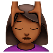 Émoji 💆🏾‍♀️ Femme Qui Se Fait Masser : Peau Mate sur Apple iOS 11.2.