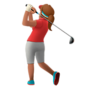 Emoji 🏌🏽‍♀️ Golfista Donna: Carnagione Olivastra su Apple iOS 11.2.