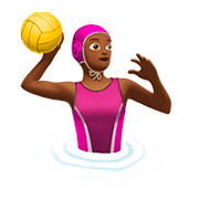 🤽🏾‍♀️ Emoji Mujer Jugando Al Waterpolo: Tono De Piel Oscuro Medio en Apple iOS 11.2.