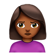 Emoji 🙎🏾‍♀️ Donna Imbronciata: Carnagione Abbastanza Scura su Apple iOS 11.2.