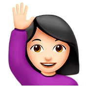 🙋🏻‍♀️ Emoji Frau mit erhobenem Arm: helle Hautfarbe Apple iOS 11.2.