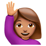 🙋🏽‍♀️ Emoji Frau mit erhobenem Arm: mittlere Hautfarbe Apple iOS 11.2.