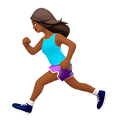 🏃🏾‍♀️ Emoji Mujer Corriendo: Tono De Piel Oscuro Medio en Apple iOS 11.2.