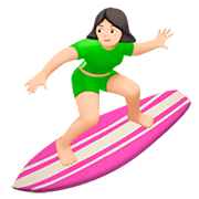 🏄🏻‍♀️ Emoji Mujer Haciendo Surf: Tono De Piel Claro en Apple iOS 11.2.