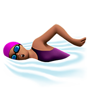 Emoji 🏊🏽‍♀️ Nuotatrice: Carnagione Olivastra su Apple iOS 11.2.