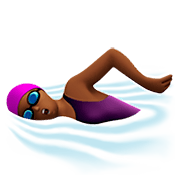 🏊🏾‍♀️ Emoji Mujer Nadando: Tono De Piel Oscuro Medio en Apple iOS 11.2.