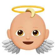 👼🏼 Emoji Bebé ángel: Tono De Piel Claro Medio en Apple iOS 11.3.
