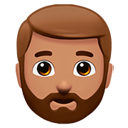 🧔🏽 Emoji Mann: mittlere Hautfarbe, Bart Apple iOS 11.3.