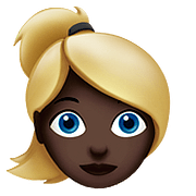 👱🏿‍♀️ Emoji Frau: dunkle Hautfarbe, blond Apple iOS 11.3.