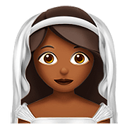 👰🏾 Emoji Noiva: Pele Morena Escura na Apple iOS 11.3.