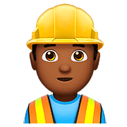 👷🏾 Emoji Bauarbeiter(in): mitteldunkle Hautfarbe Apple iOS 11.3.