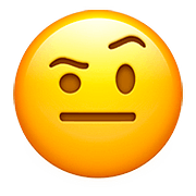 Emoji 🤨 Faccia Con Sopracciglia Alzate su Apple iOS 11.3.