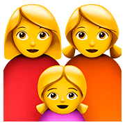 👩‍👩‍👧 Emoji Família: Mulher, Mulher E Menina na Apple iOS 11.3.