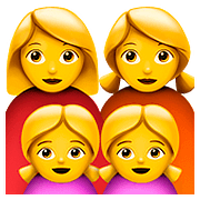 👩‍👩‍👧‍👧 Emoji Familie: Frau, Frau, Mädchen und Mädchen Apple iOS 11.3.