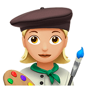 Emoji 👩🏼‍🎨 Artista Donna: Carnagione Abbastanza Chiara su Apple iOS 11.3.