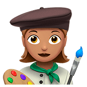 Emoji 👩🏽‍🎨 Artista Donna: Carnagione Olivastra su Apple iOS 11.3.