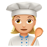 Emoji 👩🏼‍🍳 Cuoca: Carnagione Abbastanza Chiara su Apple iOS 11.3.