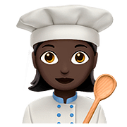 Émoji 👩🏿‍🍳 Cuisinière : Peau Foncée sur Apple iOS 11.3.