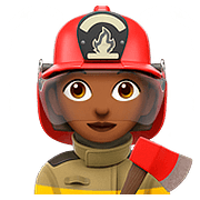 Emoji 👩🏾‍🚒 Pompiere Donna: Carnagione Abbastanza Scura su Apple iOS 11.3.
