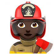 Emoji 👩🏿‍🚒 Pompiere Donna: Carnagione Scura su Apple iOS 11.3.