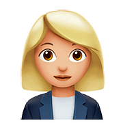 👩🏼‍💼 Emoji Oficinista Mujer: Tono De Piel Claro Medio en Apple iOS 11.3.