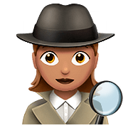 🕵🏽‍♀️ Emoji Detetive Mulher: Pele Morena na Apple iOS 11.3.