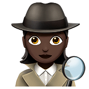 🕵🏿‍♀️ Emoji Detetive Mulher: Pele Escura na Apple iOS 11.3.