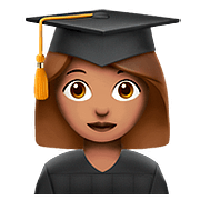 👩🏽‍🎓 Emoji Studentin: mittlere Hautfarbe Apple iOS 11.3.