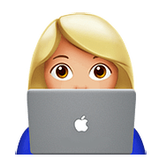 Émoji 👩🏼‍💻 Informaticienne : Peau Moyennement Claire sur Apple iOS 11.3.