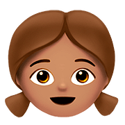 Émoji 👧🏽 Fille : Peau Légèrement Mate sur Apple iOS 11.3.