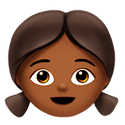 👧🏾 Emoji Menina: Pele Morena Escura na Apple iOS 11.3.