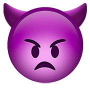 👿 Emoji Cara Enfadada Con Cuernos en Apple iOS 11.3.