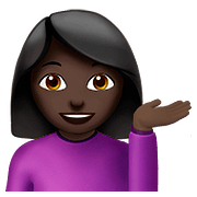 Emoji 💁🏿 Persona Al Punto Informazioni: Carnagione Scura su Apple iOS 11.3.