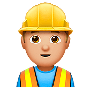 👷🏼‍♂️ Emoji Obrero Hombre: Tono De Piel Claro Medio en Apple iOS 11.3.
