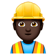 Emoji 👷🏿‍♂️ Operaio Edile Uomo: Carnagione Scura su Apple iOS 11.3.
