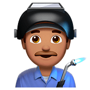 Emoji 👨🏽‍🏭 Operaio: Carnagione Olivastra su Apple iOS 11.3.