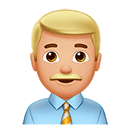 👨🏼‍💼 Emoji Oficinista Hombre: Tono De Piel Claro Medio en Apple iOS 11.3.