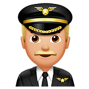 Emoji 👨🏼‍✈️ Pilota Uomo: Carnagione Abbastanza Chiara su Apple iOS 11.3.