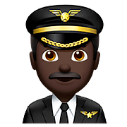 Emoji 👨🏿‍✈️ Pilota Uomo: Carnagione Scura su Apple iOS 11.3.