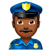 👮🏾‍♂️ Emoji Agente De Policía Hombre: Tono De Piel Oscuro Medio en Apple iOS 11.3.