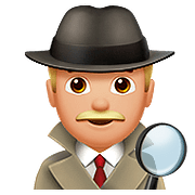 🕵🏼‍♂️ Emoji Detetive Homem: Pele Morena Clara na Apple iOS 11.3.