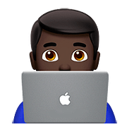 👨🏿‍💻 Emoji Tecnólogo: Pele Escura na Apple iOS 11.3.