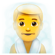 Emoji 🧖‍♂️ Uomo In Sauna su Apple iOS 11.3.