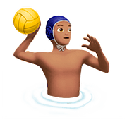 🤽🏽‍♂️ Emoji Homem Jogando Polo Aquático: Pele Morena na Apple iOS 11.3.