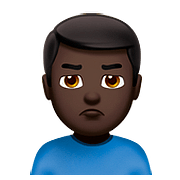 Emoji 🙎🏿‍♂️ Uomo Imbronciato: Carnagione Scura su Apple iOS 11.3.