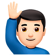 🙋🏻‍♂️ Emoji Mann mit erhobenem Arm: helle Hautfarbe Apple iOS 11.3.