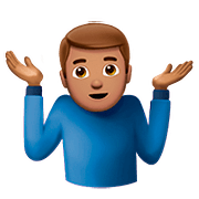 🤷🏽‍♂️ Emoji schulterzuckender Mann: mittlere Hautfarbe Apple iOS 11.3.